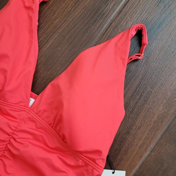 Calvin Klein Hot Pink Full Coverage Tummy Control Plunge One Piece Swimsuit 12 - Picture 3 of 12